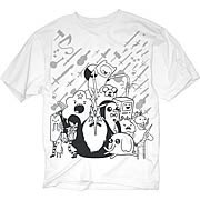 Adventure Time Monotone Characters White T-Shirt